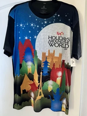 Walt Disney World Epcot Christmas Holidays Around The World 2016 T-shirt Size L - Image 1 of 4