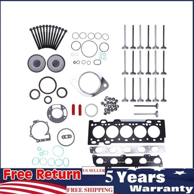 Cylinder Head Gasket Set For Volvo C30 C70 S40 S60 V50 V60 2.5L W/ Bolts Valves — 第 1/4 张图片