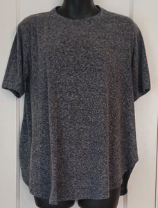 T-shirt maglietta BILLY REID girocollo alto orlo tondo swing grigio erica misto lino - Foto 1 di 14