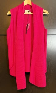 Michael Sterne Wolle Kaschmir Schalkragen ärmellos fuchsia Pullover Gr. 2 weich - Bild 1 von 10