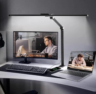 NEW! Large 32" LED Desk Lamp for Home Office, Dimmable with USB Charging Port - Image 1 of 4