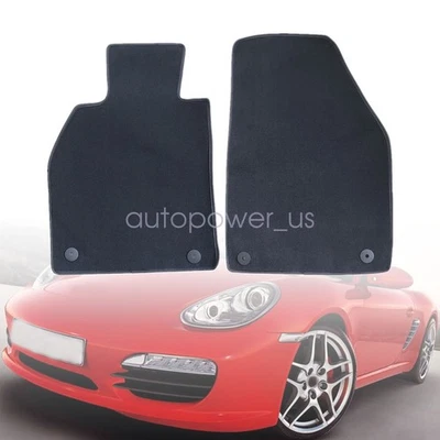 Alfombrillas alfombrillas delanteras traseras terciopelo negro para Porsche Boxster y Cayman 2005-2012 Foto 1 de 4