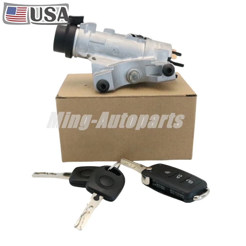 For Volkswagen Jetta Passat Ignition Lock Cylinder Assembly W/ Key Shells - Image 1 of 4