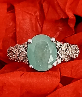 Grandidierite Diamond ring Platinum Over Sterling Silver (Size6)3.05ctw - Image 1 of 4