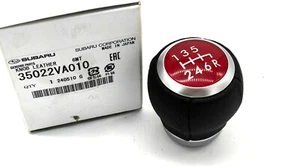 35022VA010 Genuine NEW FOR Subaru KNOB LEATHER 6MT 3502-2VA010 Red - Picture 1 of 4