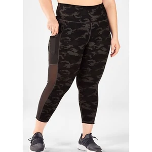 Fabletics MILA POCKET CAPRI Charcoal Heather Camo Sz 3x (22) - Picture 1 of 11