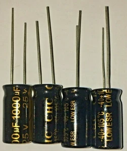 4 pcs Electrolytic Capacitors 1000uF 25V -40°C ~ 105°C - Picture 1 of 1