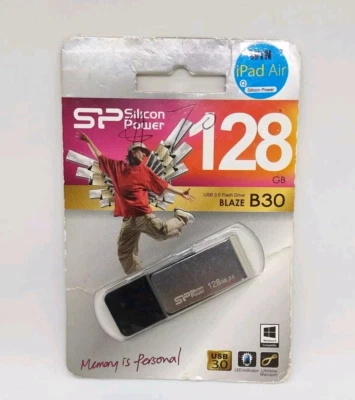 Silicon Power 128GB Flash Drive Blaze B30 USB 3.0 3.0/20 High Performance Black. - Image 1 of 3