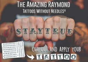 1 Full A4 Sheet Bucks Gangsta Style Neck Temporary Tattoos Sleeves Tatt Letters - Picture 1 of 3
