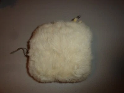 Manguito de piel de conejo blanco vintage para niños con 1 pieza de punta negra Foto 1 de 3