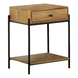 Coaster Declan 1-Drawer Wood Accent Table with Open Shelf in Natural/Black - Picture 1 of 2