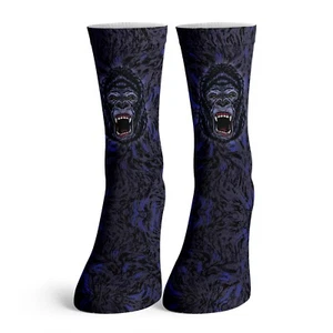 Kids Angry Gorilla Head Adult Crew Fashion Socks Fur Retro Animal Face Youth - Picture 1 of 4