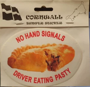 Driver Eating Pasty Car Sticker Bumper Cornwall Cornish Gift Oggy Oggy Oggy - Afbeelding 1 van 2