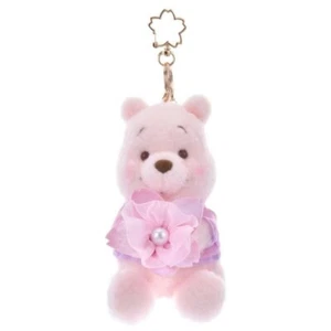 Japan Tokyo Disney Store Winnie the Pooh Plush Keychain Sakura Pink 2025 Limited - Picture 1 of 5