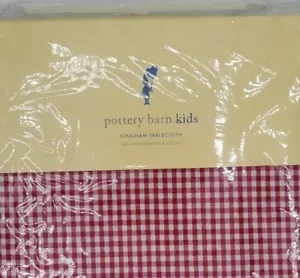 Pottery Barn Kids Gingham Tablecloth 60x60 Cotton Farmhouse County New - Picture 1 of 6