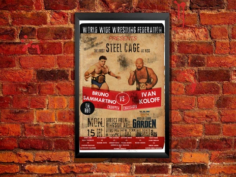 Madison Square Garden Steel Cage Match Bruno Sammartino Vs. Ivan Koloff Poster Cover