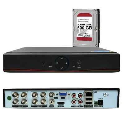 RVT SECURITY Dvr 8 Canali ibrido con HARD DISK 500GB iPhone Android P2P KIT CCTV ITALIANO