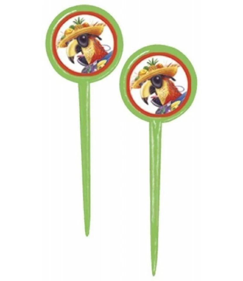Caribbean Parrot Tropical Bird Summer Luau Theme Party Plastic Food Picks - Image 1 of 1