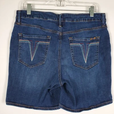Pantalones Cortos Denim Seven7 Est 1964 Azul Jean Multicolor Bolsillos Talla 10 Foto 1 de 4