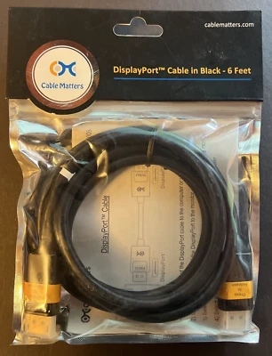 Cable Matters 4K DisplayPort to DisplayPort Cable (DP to DP Cable, Display Port  - Image 1 of 2