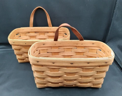 Lot of 2 1991 & 1990 Longaberger Medium Hanging Baskets Cover