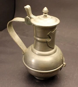 Älterer barocker Zinn Krug Kanne Humpen mit Deckel Kronstadt Brasov Arta - Bild 1 von 9