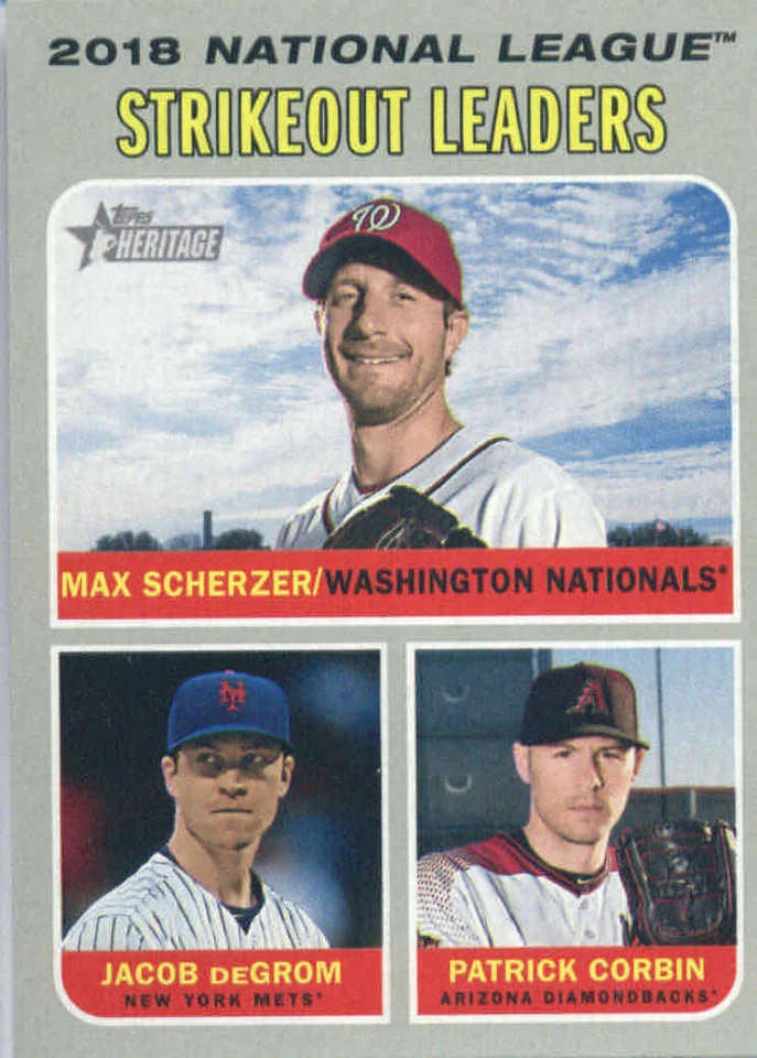 2019 Topps Heritage #71 deGrom/Pat Corbin/Scherzer NYMets/Diamondbacks/Nationals - Image 1 of 1