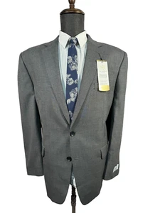 NEW HAGGAR Mens Gray CLASSIC FIT 2 Button Suit Sport Coat Blazer Jacket 46R - Picture 1 of 12