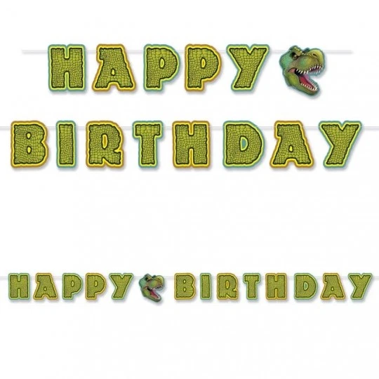 Украшение для вечеринки на день рождения динозавр стример Happy Birthday Dinosaur 6 дюймов x 10 футов - Изображение 1 из 1