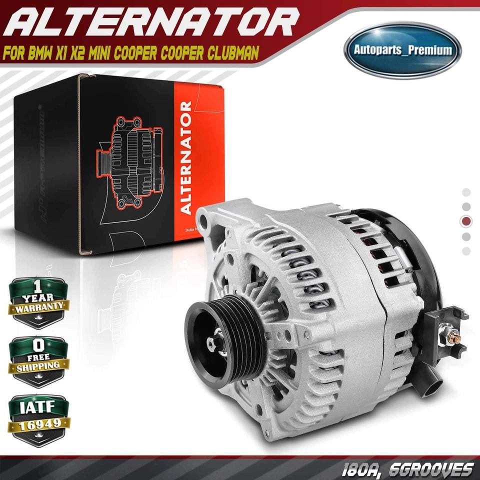 Alternador para BMW X1 2016-2019 X2 Mini Cooper Cooper Clubman 2.0L 1.5L 180A 12V Foto 1 de 4