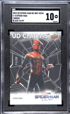 2023 Upper Deck Spider-Man No Way Home #C8 Canvas Black /99 Gem Mint SGC 10 POP1 - Image 1 of 2