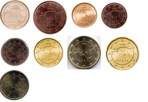 ESTONIA MONETE EURO   1-2-5-10-20  2011-18-21-22  CENT  FDC PERFETTI DA ROTOLINO - Imagen 1 de 10