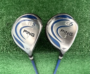 PING G5 Fairway 3/15° & 5/18° Wood Set, Regular GRAFALLOY PROLAUNCH blue 75, MRH - Picture 1 of 9
