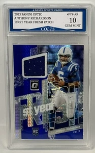 2023 Panini Optic Anthony Richardson First Year Fresh Rookie Patch Gem Mint 10! - Picture 1 of 1
