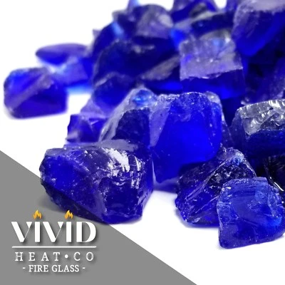 VIVID COBALT BLUE 1/2" - 3/4" Large Fireplace Fire Pit Fireglass Glass Crystals - Image 1 of 4