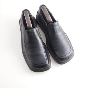 Diesel Silvio Square Toe Loafer Lug Sole Black Leather Mens Shoe Size EU 42 US 9