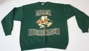 XL 90S VECCHIA FELPA VINTAGE MIAMI HURRICANES MADE USA THE U MIAMI FOOTBALL - Foto 1 di 23