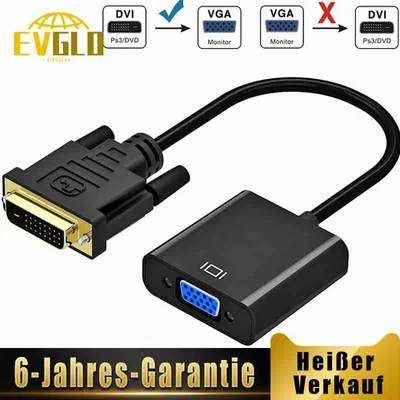 DVI-D 24+1 auf VGA Adapter Unidirektional DVI-D Computer auf VGA Konverterkabel  - Bild 1 von 4