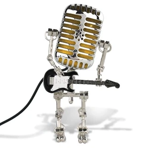 Xmpmrp Vintage Microphone Robot Lamp, Metal Microphone Robot Lamp with Mini G... - Picture 1 of 6
