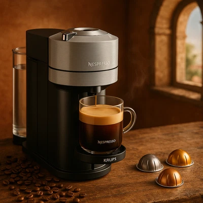 Krups Nespresso Vertuo Next XN910C10 Nespresso Kapselmaschine Dark Chrome