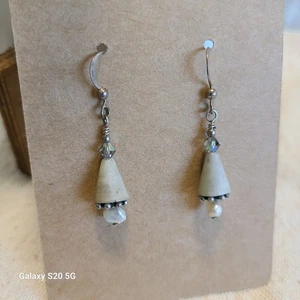 Dangle Earrings with Pearl Accent Boho Chic Elegant Jewelry - Picture 1 of 5