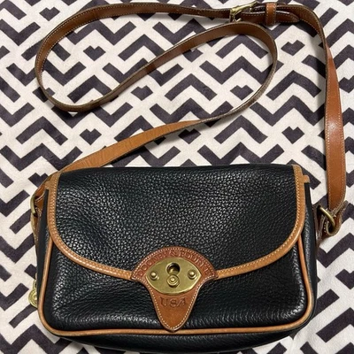 Bolsa/bolsa de couro Dooney & Bourke EUA preta e marrom couro para todas as condições climáticas - Imagem 1 de 4