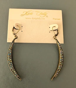 NUEVOS PENDIENTES KIRKS FOLLY LUNA MEDIA LUNA PALANCA RESPALDO LATÓN - Imagen 1 de 1