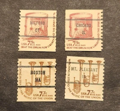 Rjkstamps US Scott #1614/15 1976 Beat the Drum. March In Step 7.7,7.9 pre-cancel - Image 1 of 2