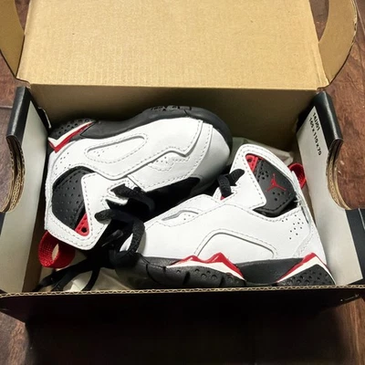 Jordan True Flight (TD) White/Black-Varsity Red 2c Toddler - New - Image 1 of 4