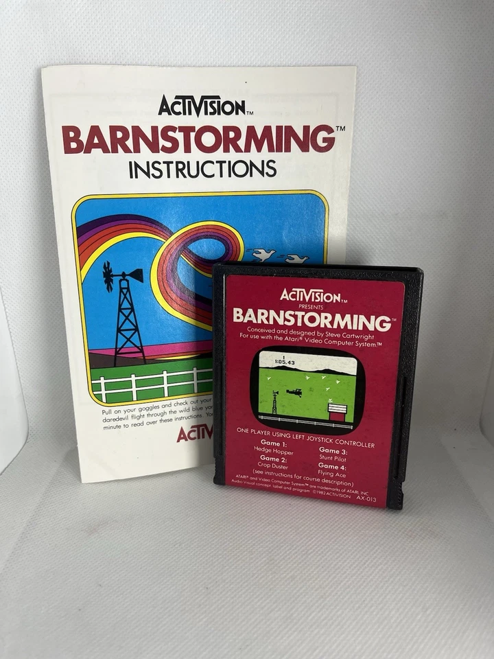 Barnstorming (Atari 2600, 1982) Activision Game Cartridge + Manual Untested - Image 1 of 1