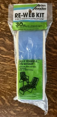 Kit de re-web vintage de correas para silla de césped Arden Paradise 30' X 3" azul/blanco #79991 Foto 1 de 3