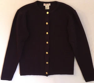 Talbots Women's Dark Purple Merino Wool Purple Cardigan L/S Sweater Small S - Picture 1 of 13