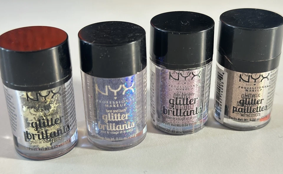 Lot Of 4 NYX Glitter Brillanis- Face & Body Glitter - Image 1 of 1