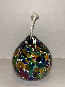 Candela lampada olio confetti multicolore vetro artistico soffiato a mano rotonda mai usata - Foto 1 di 11